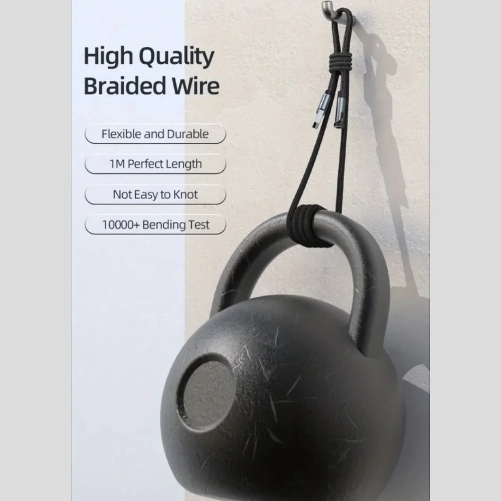 1x Black Magnetic Charging / Data Cable with 3x Charger Heads 540° Rotation